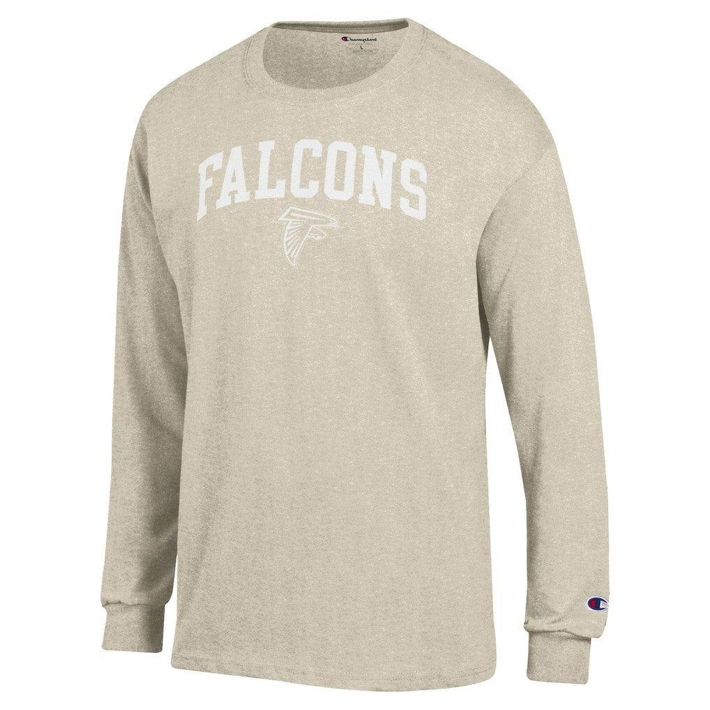 Atlanta Falcons Champion White Ink Jersey Long Sleeve T-Shirt Oatmeal - NFL
