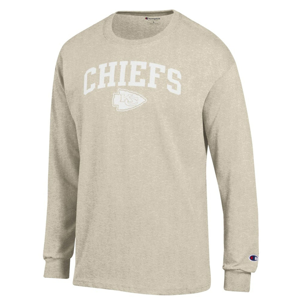Kansas City Chiefs Champion White Ink Jersey Long Sleeve T-Shirt Oatmeal - NFL