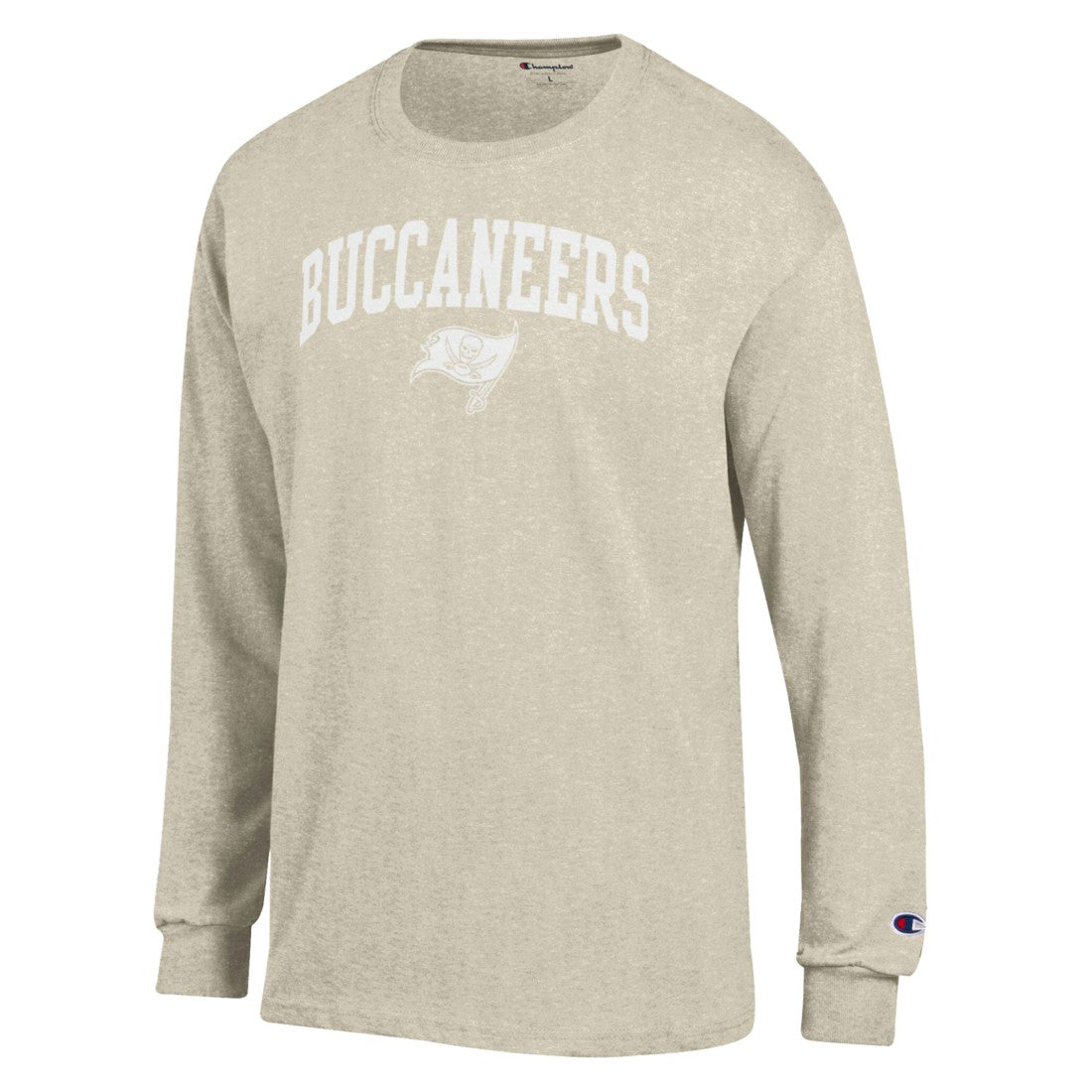 Tampa Bay Buccaneers Champion White Ink Jersey Long Sleeve T-Shirt Oatmeal - NFL