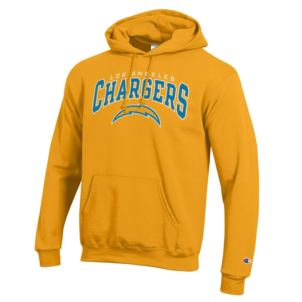 Los Angeles Chargers Champion Powerblend Arch over Logo Hoodie Gold - NFL