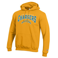 Los Angeles Chargers Champion Powerblend Arch over Logo Hoodie Gold - NFL