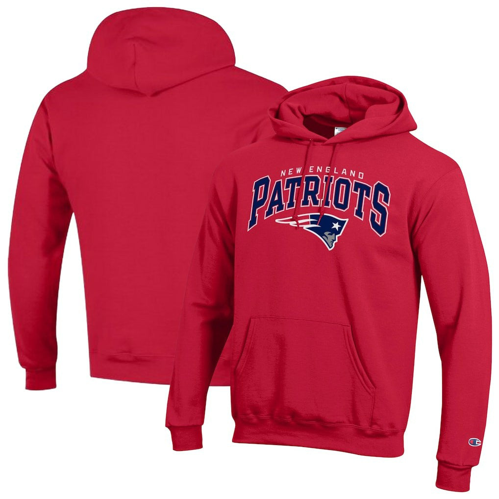 New England Patriots Champion Powerblend Arch over Logo Hoodie Red - NFL