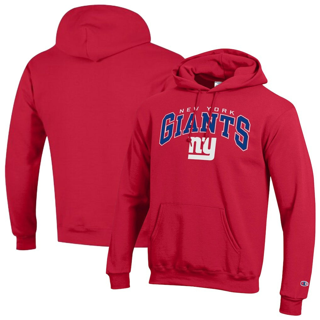 New York Giants Champion Powerblend Arch over Logo Hoodie Red - NFL
