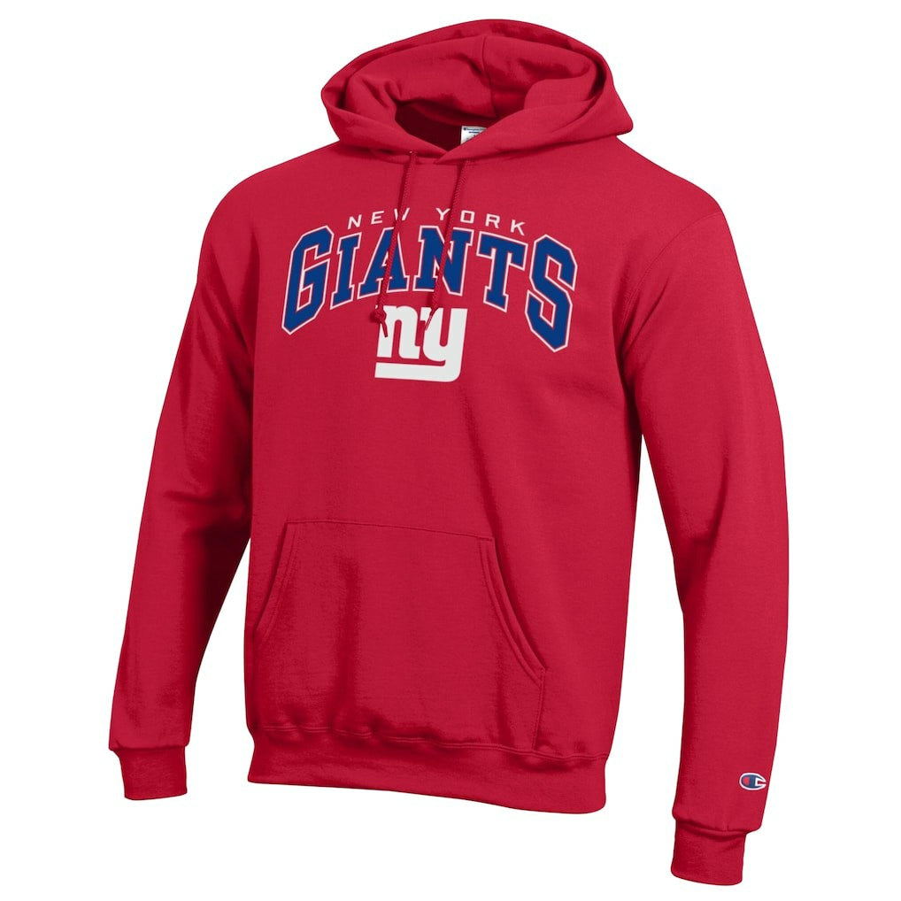 New York Giants Champion Powerblend Arch over Logo Hoodie Red - NFL