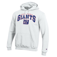 New York Giants Champion Powerblend Arch over Logo Hoodie White - NFL