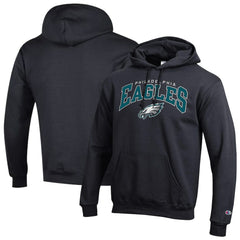 Philadelphia Eagles Champion Powerblend Arch over Logo Hoodie Black - NFL