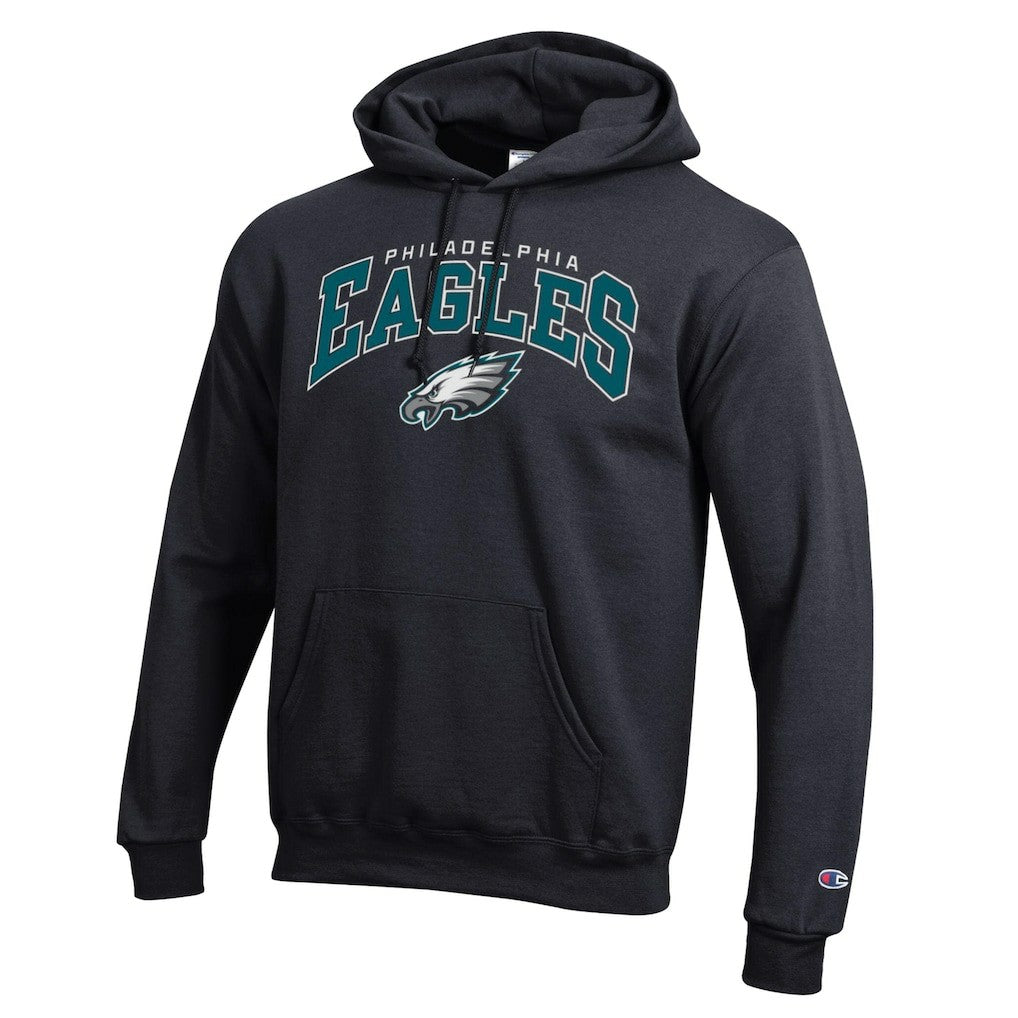 Philadelphia Eagles Champion Powerblend Arch over Logo Hoodie Black - NFL