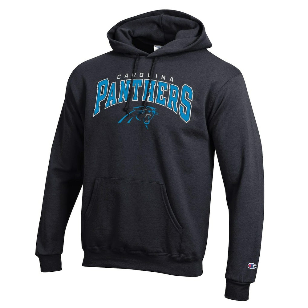 Carolina Panthers Champion Powerblend Arch over Logo Hoodie Black - NFL