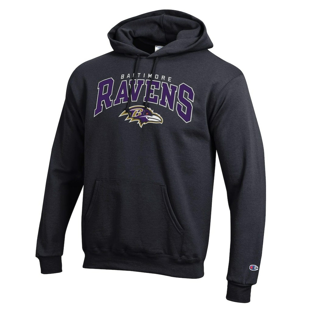 Baltimore Ravens Champion Powerblend Arch over Logo Hoodie Black - NFL