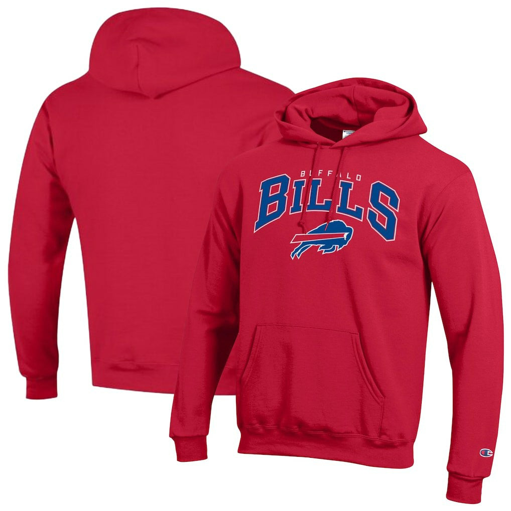Buffalo Bills Champion Powerblend Arch over Logo Hoodie Red - NFL