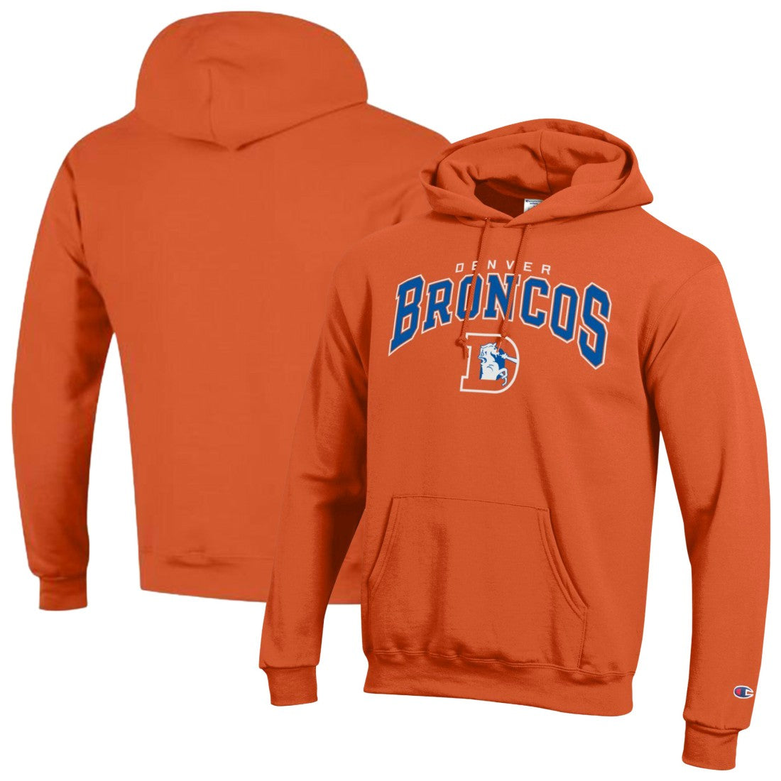 Denver Broncos Champion Powerblend Arch over Logo Hoodie Orange - NFL