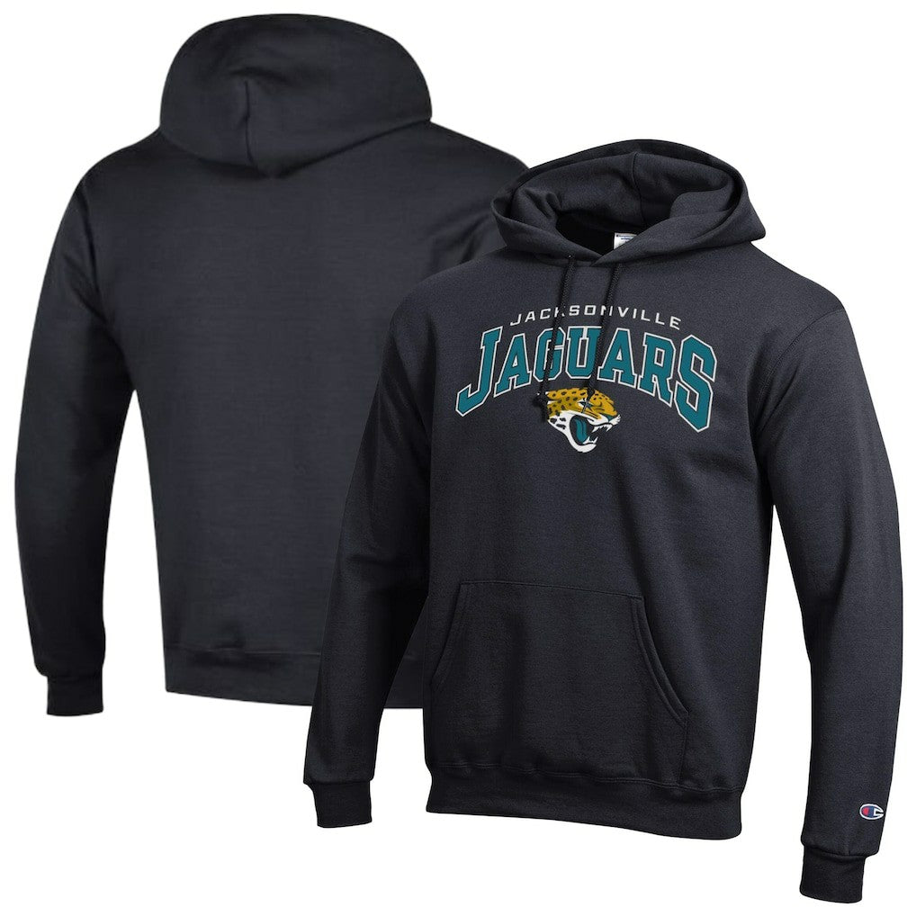 Jacksonville Jaguars Champion Powerblend Arch over Logo Hoodie Black - NFL