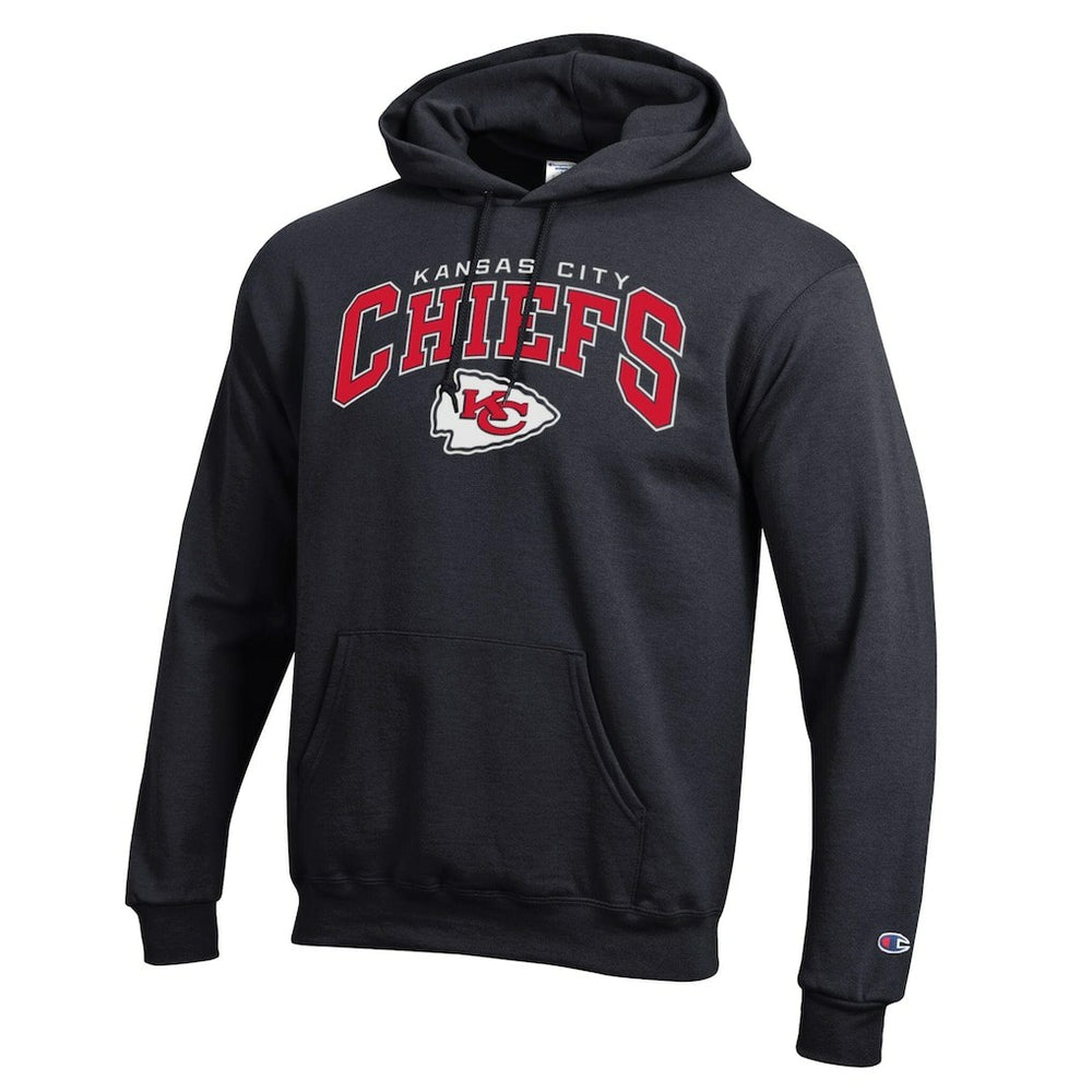 Kansas City Chiefs Champion Powerblend Arch over Logo Hoodie Black - NFL