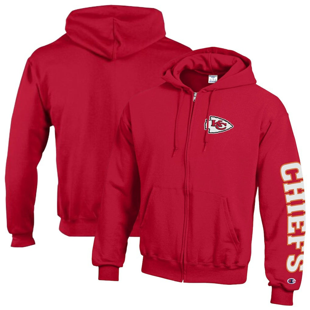 Kansas City Chiefs Champion Powerblend Fleece Full-Zip Hoodie Red - NFL