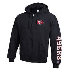 San Francisco 49ers Champion Powerblend Fleece Full-Zip Hoodie Black - NFL
