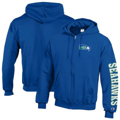 Seattle Seahawks Champion Powerblend Fleece Full-Zip Hoodie Royal - NFL