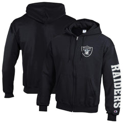 Las Vegas Raiders Champion Powerblend Fleece Full-Zip Hoodie Black - NFL