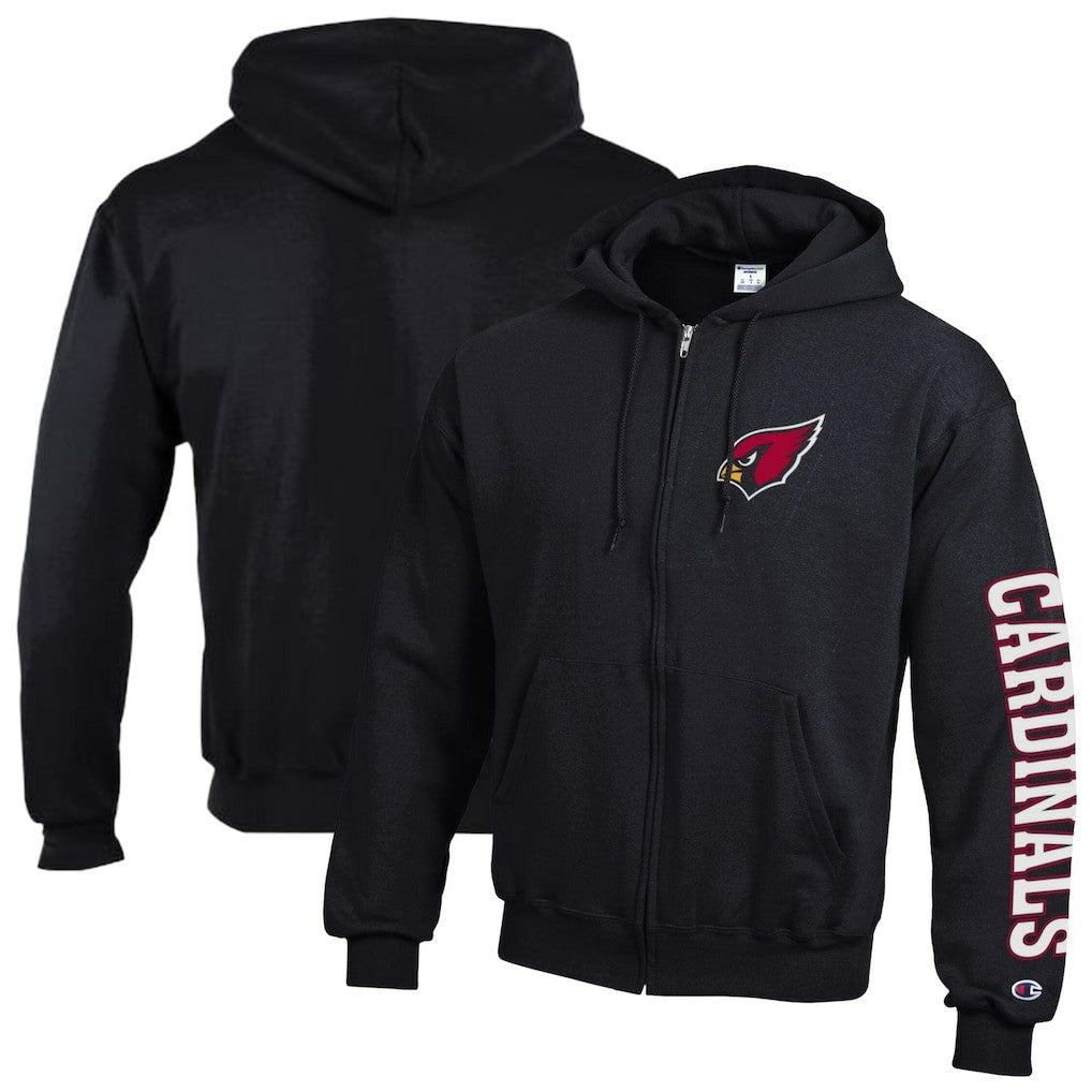 Arizona Cardinals Champion Powerblend Fleece Full-Zip Hoodie Black - NFL