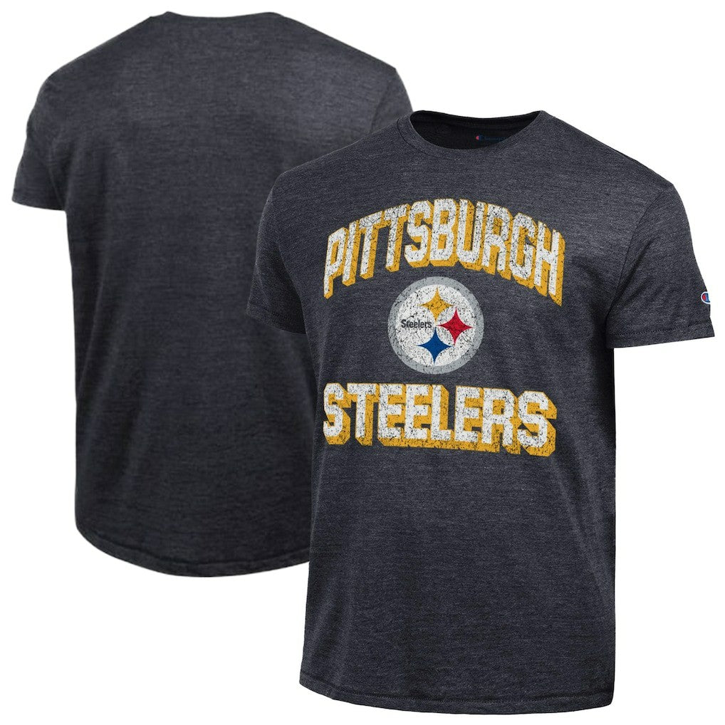 Pittsburgh Steelers Champion Ultimate Tri-Blend T-Shirt Heather Black - NFL