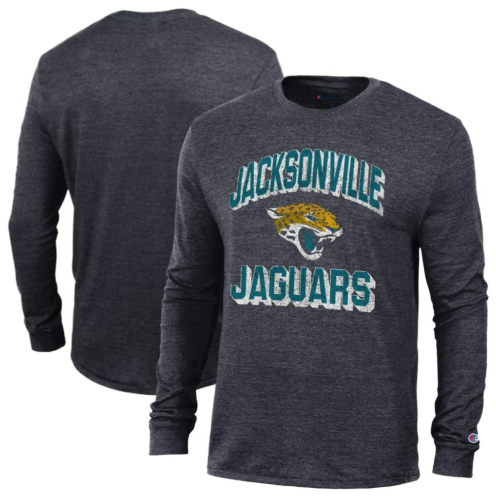 Jacksonville Jaguars Champion Ultimate Tri-Blend Long Sleeve T-Shirt Heather Black - NFL