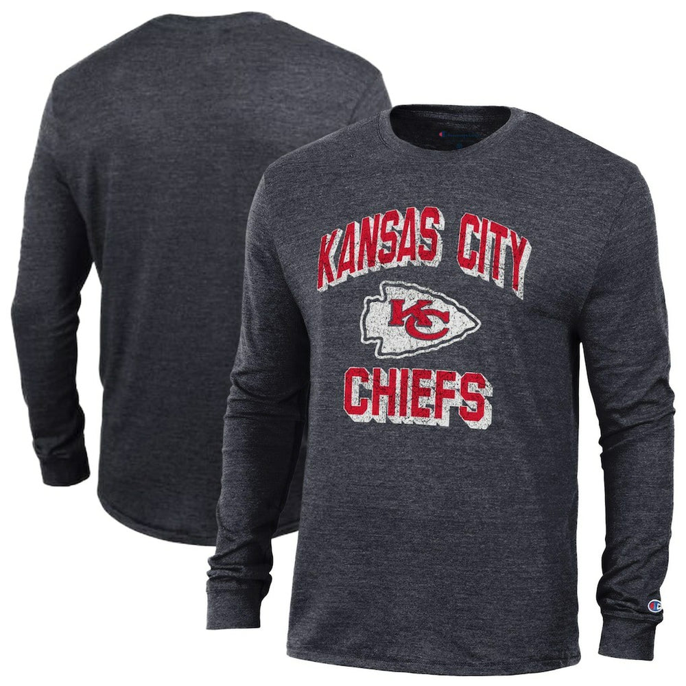 Kansas City Chiefs Champion Ultimate Tri-Blend Long Sleeve T-Shirt Black - NFL