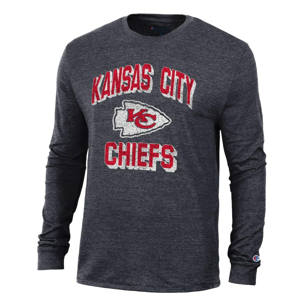 Kansas City Chiefs Champion Ultimate Tri-Blend Long Sleeve T-Shirt Black - NFL