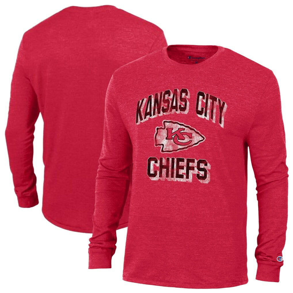 Kansas City Chiefs Champion Ultimate Tri-Blend Long Sleeve T-Shirt Red - NFL