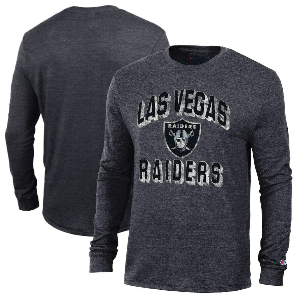 Las Vegas Raiders Champion Ultimate Tri-Blend Long Sleeve T-Shirt Black - NFL