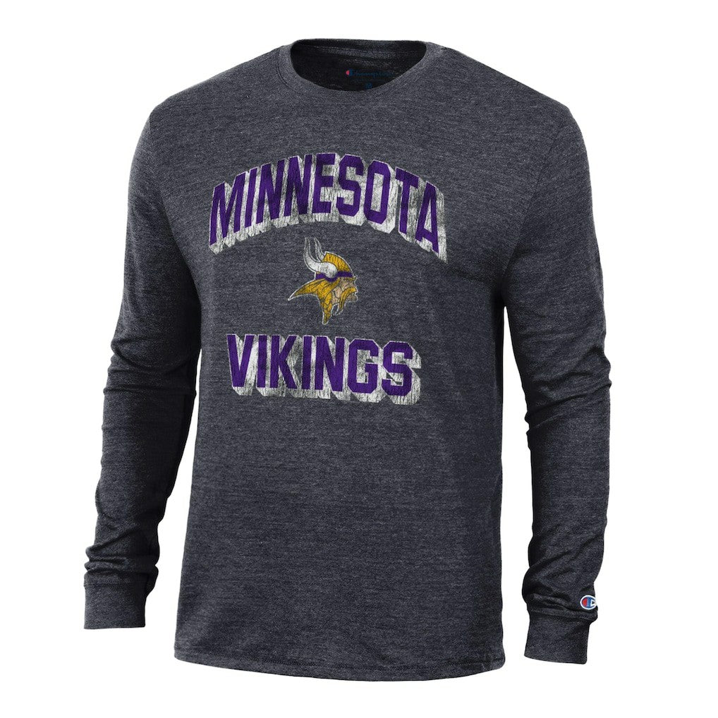 Minnesota Vikings Champion Ultimate Tri-Blend Long Sleeve T-Shirt Heather Black - NFL