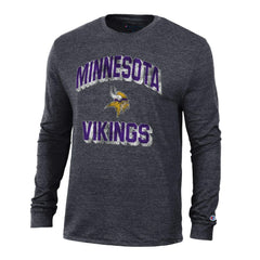 Minnesota Vikings Champion Ultimate Tri-Blend Long Sleeve T-Shirt Heather Black - NFL