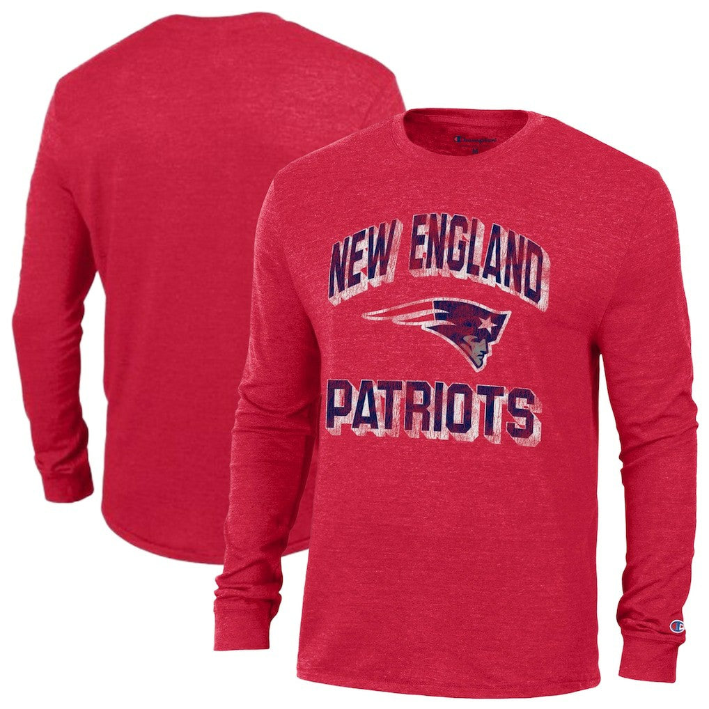 New England Patriots Champion Ultimate Tri-Blend Long Sleeve T-Shirt Red - NFL