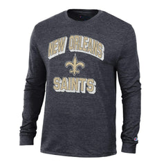 New Orleans Saints Champion Ultimate Tri-Blend Long Sleeve T-Shirt Heather Black - NFL