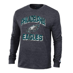 Philadelphia Eagles Champion Ultimate Tri-Blend Long Sleeve T-Shirt Heather Black - NFL