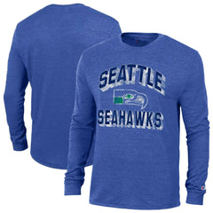 Seattle Seahawks Champion Ultimate Tri-Blend Long Sleeve T-Shirt Heather Royal - NFL