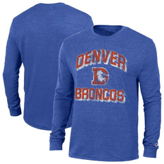 Denver Broncos Champion Ultimate Tri-Blend Long Sleeve T-Shirt Heather Royal - NFL