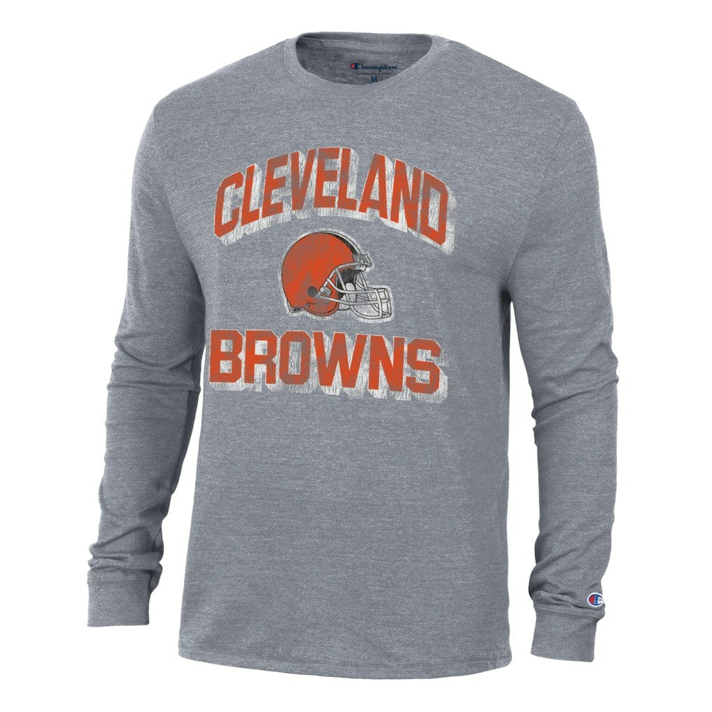 Cleveland Browns Champion Ultimate Tri-Blend Long Sleeve T-Shirt Charcoal - NFL
