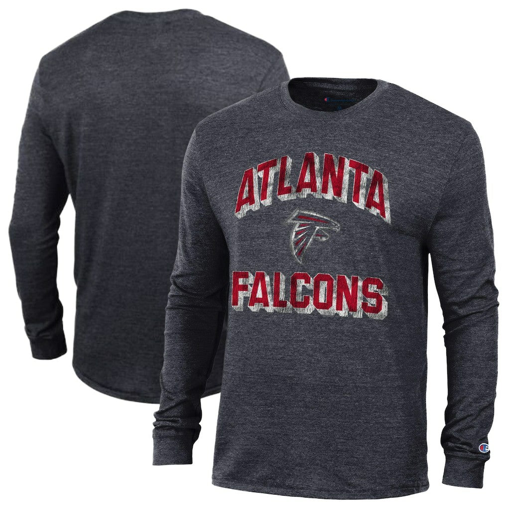 Atlanta Falcons Champion Ultimate Tri-Blend Long Sleeve T-Shirt Heather Black - NFL