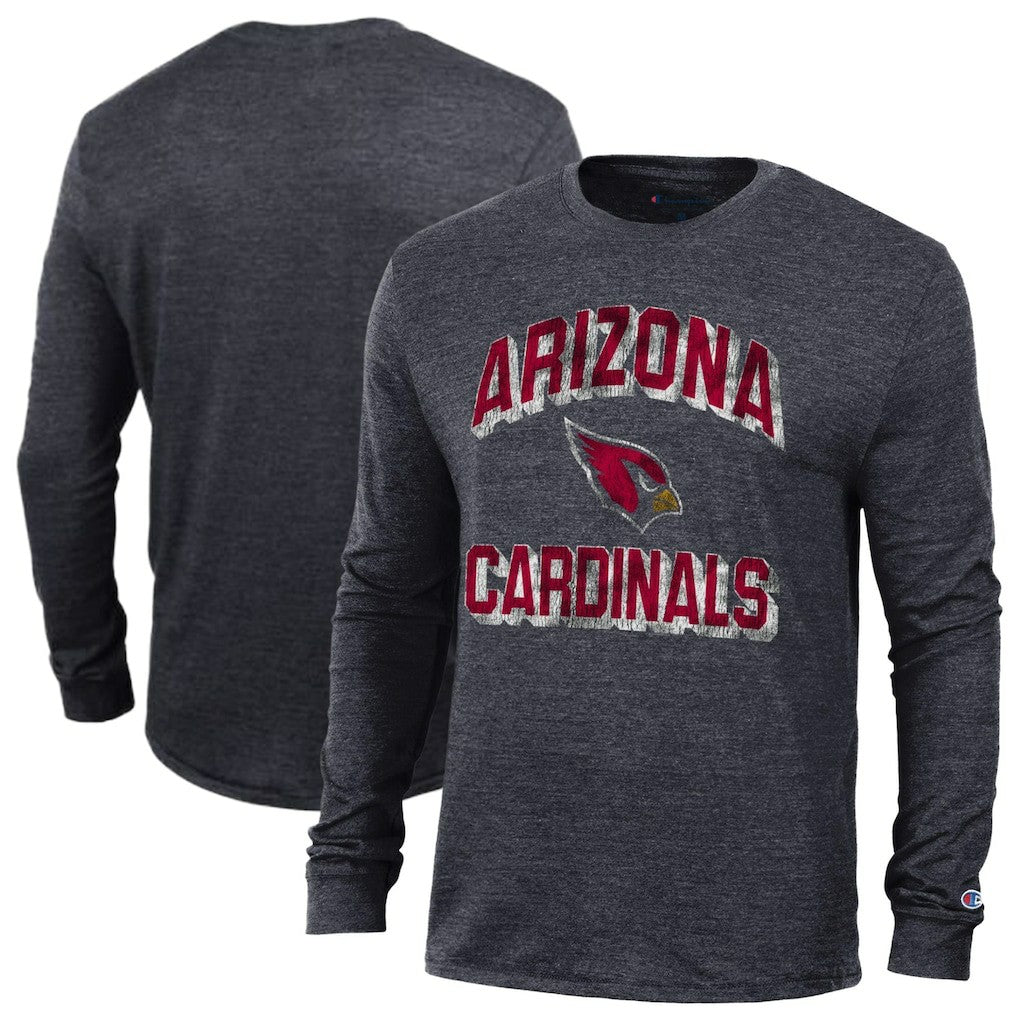 Arizona Cardinals Champion Ultimate Tri-Blend Long Sleeve T-Shirt Heather Black - NFL