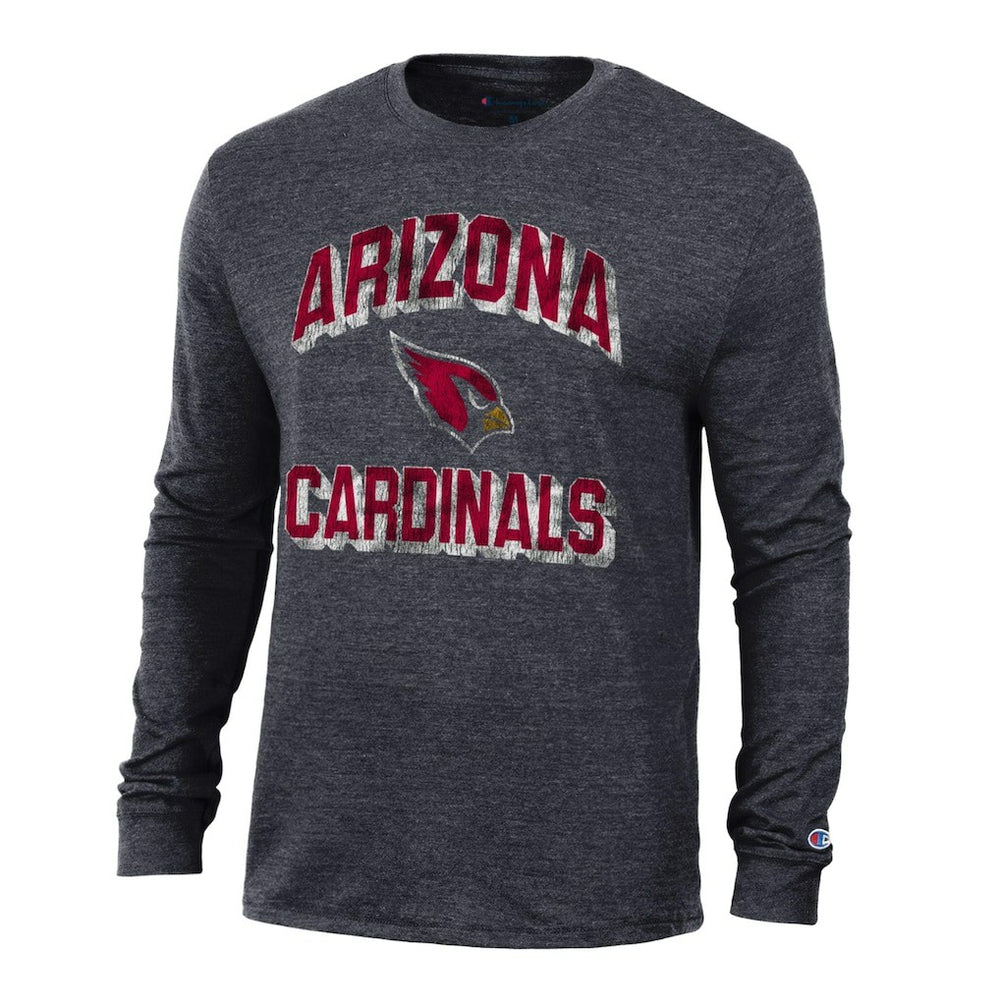 Arizona Cardinals Champion Ultimate Tri-Blend Long Sleeve T-Shirt Heather Black - NFL