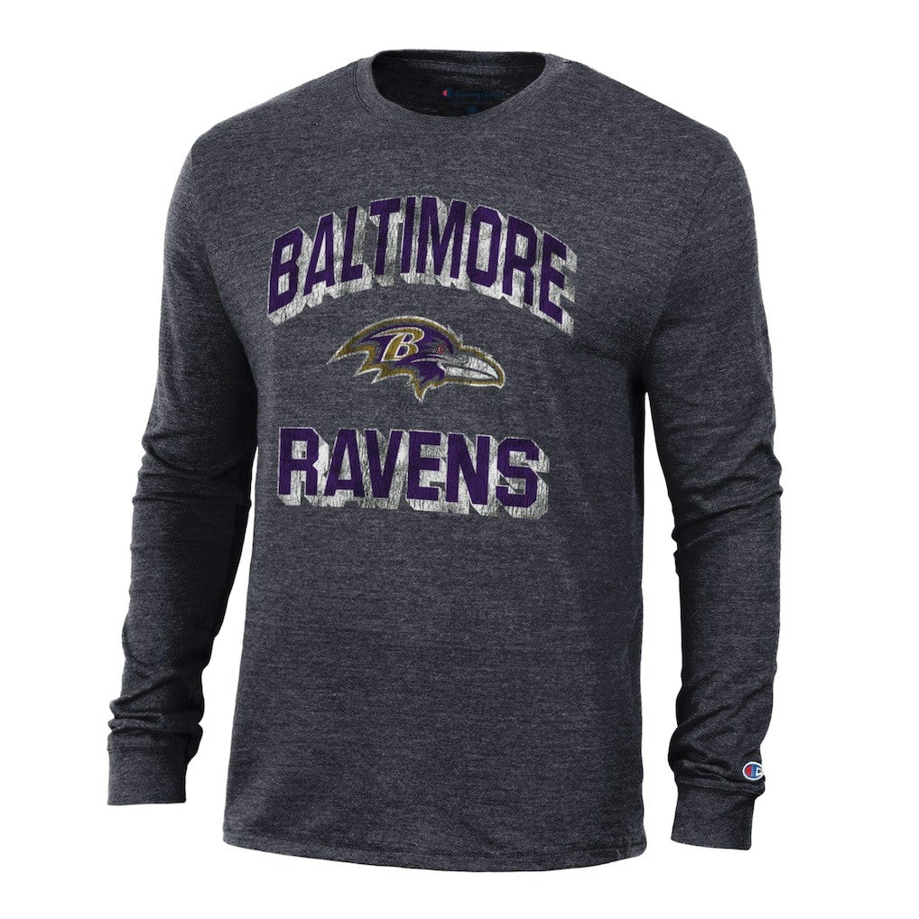 Baltimore Ravens Champion Ultimate Tri-Blend Long Sleeve T-Shirt Black - NFL
