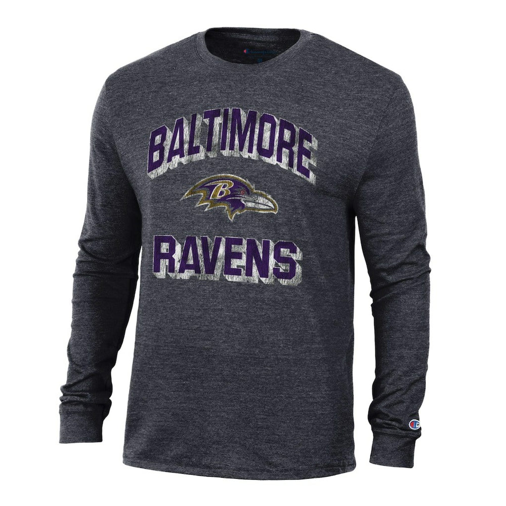 Baltimore Ravens Champion Ultimate Tri-Blend Long Sleeve T-Shirt Black - NFL
