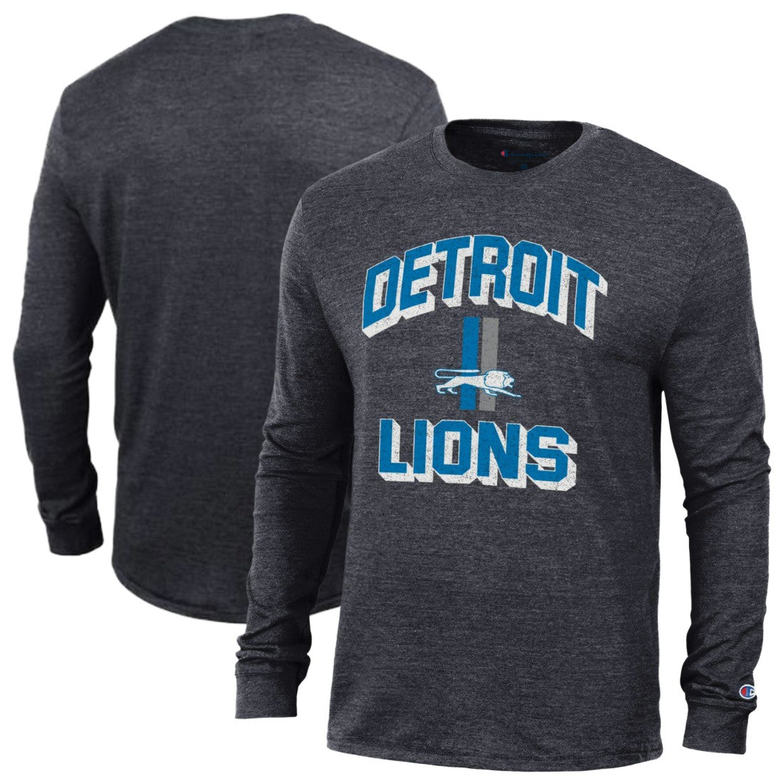 Detroit Lions Champion Ultimate Tri-Blend Long Sleeve T-Shirt Heather Charcoal - NFL