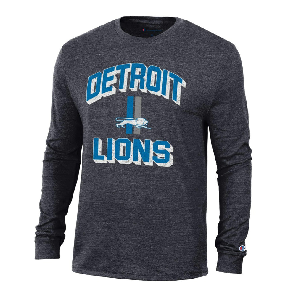Detroit Lions Champion Ultimate Tri-Blend Long Sleeve T-Shirt Heather Charcoal - NFL