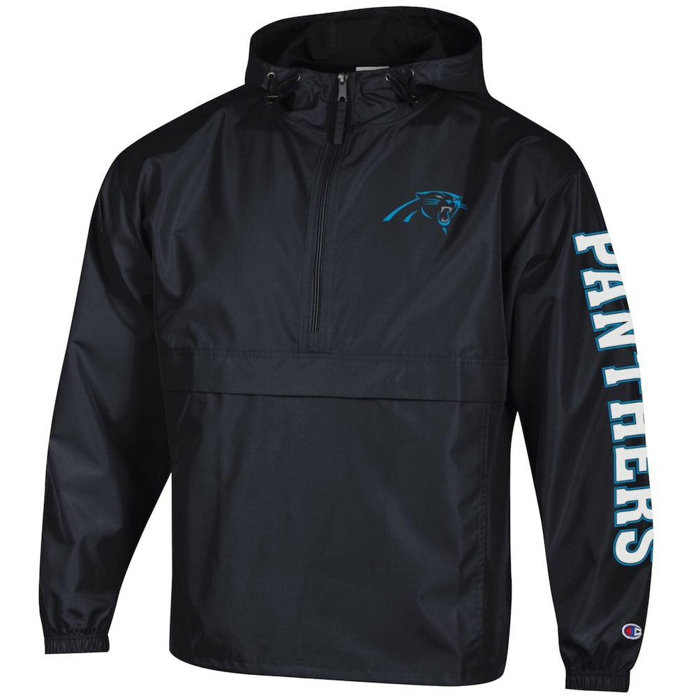 Carolina Panthers Champion Packable Windbreaker Half-Zip Jacket Black - NFL