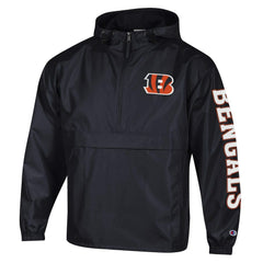 Cincinnati Bengals Champion Packable Windbreaker Half-Zip Jacket Black - NFL
