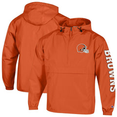 Cleveland Browns Champion Packable Windbreaker Half-Zip Jacket Orange - NFL