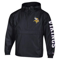 Minnesota Vikings Champion Packable Windbreaker Half-Zip Jacket Black - NFL