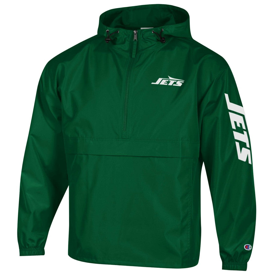New York Jets Champion Packable Windbreaker Half-Zip Jacket Green - NFL