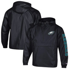 Philadelphia Eagles Champion Packable Windbreaker Half-Zip Jacket Black - NFL