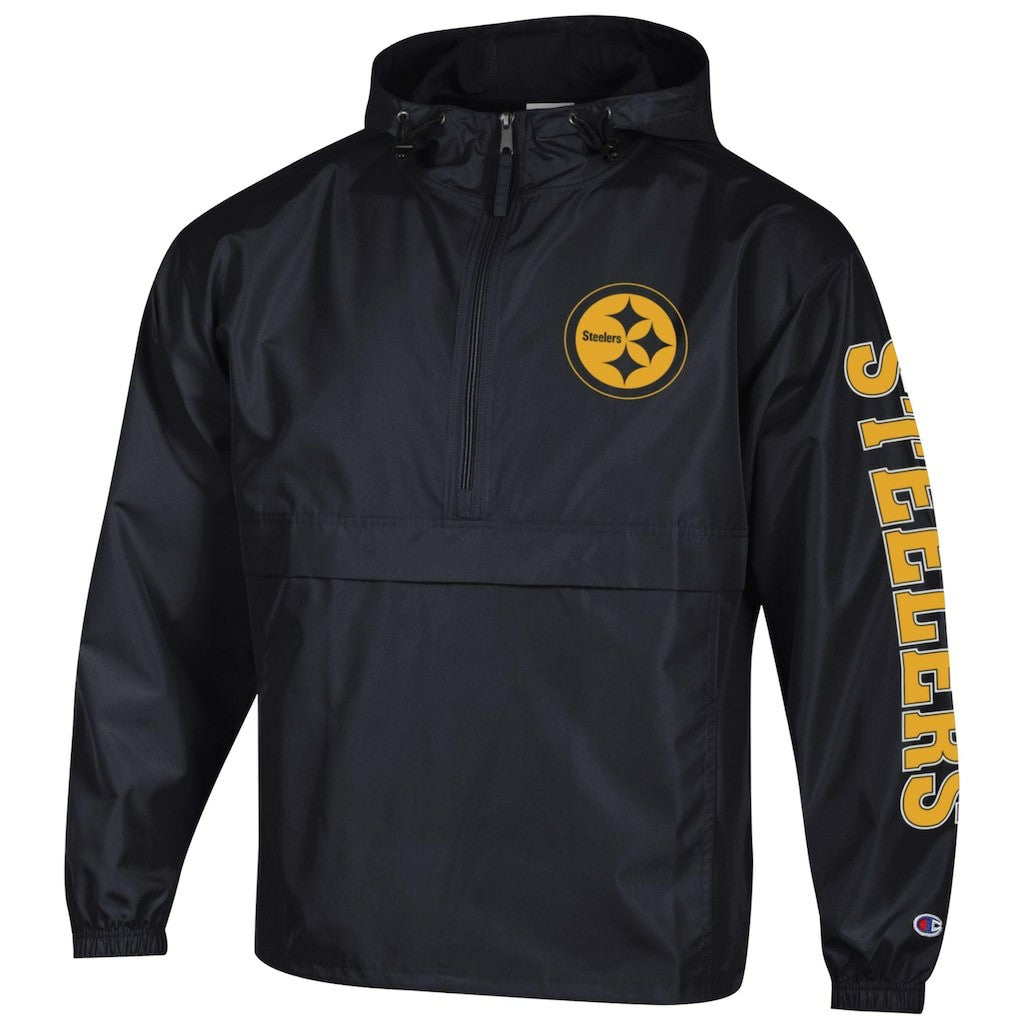 Pittsburgh Steelers Champion Packable Windbreaker Half-Zip Jacket Black - NFL